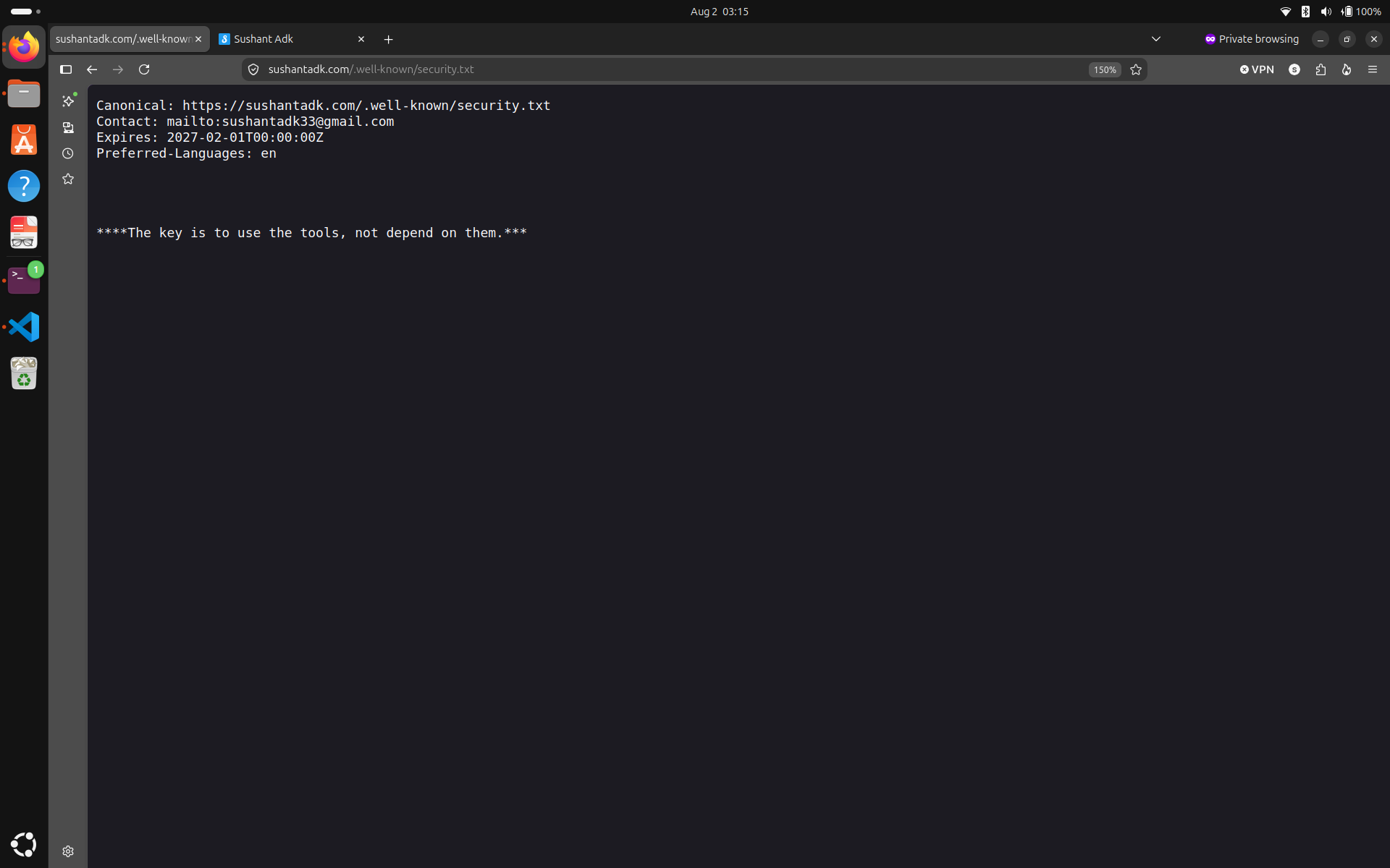 Security.txt from server